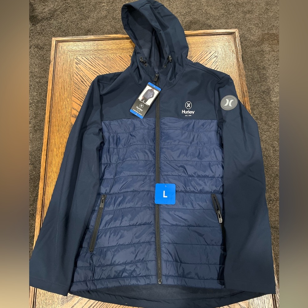 HURLEY Water and Wind Resistant blue Jacket! Brand new with tags!
